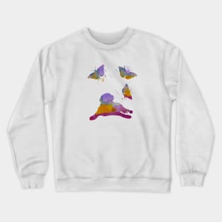 Bernese Mountain Dog Art With Butterlies Crewneck Sweatshirt